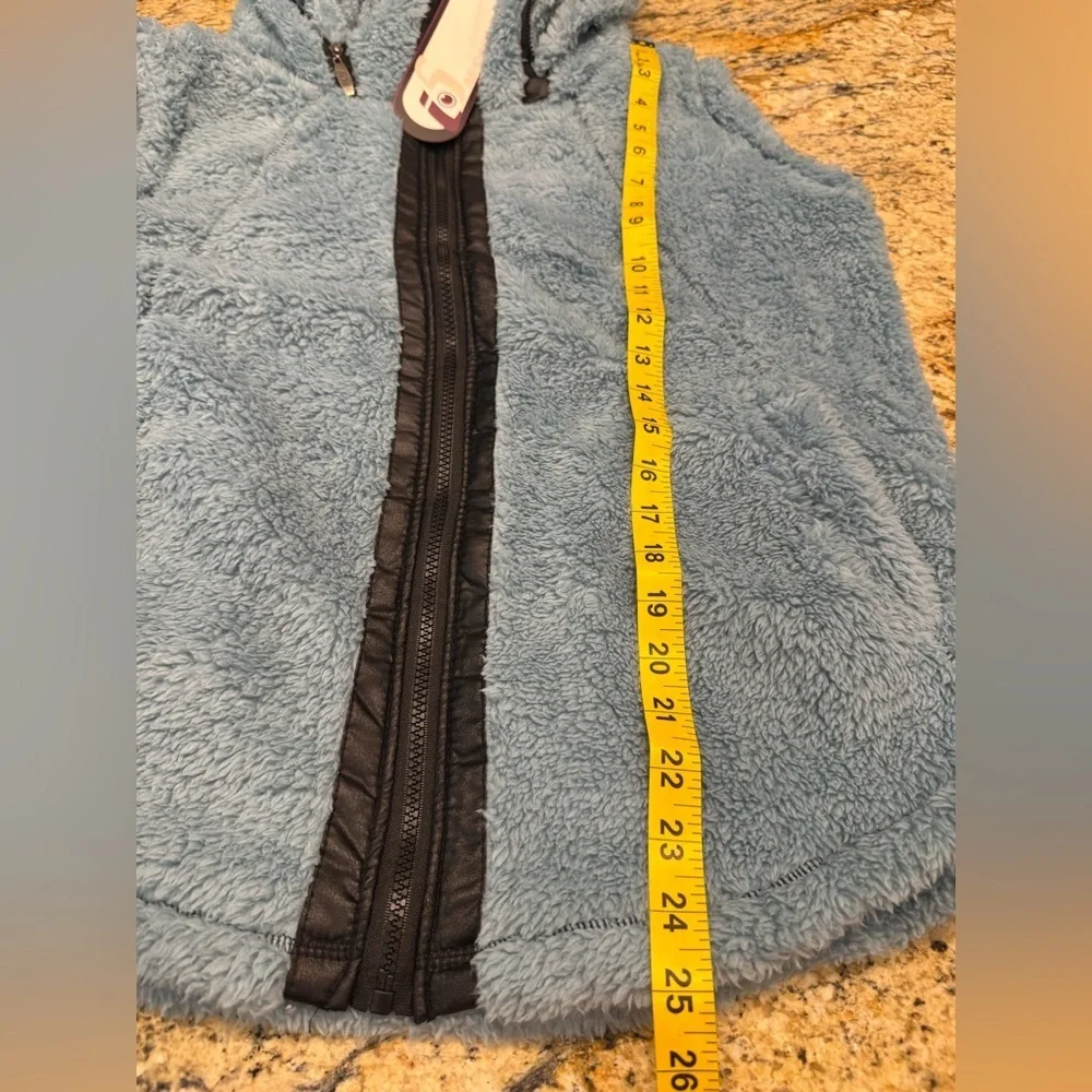 i 5 Apparel Women's High Pile Fleece Vest With Hood Size XL Blue NWT - Picture 8 of 8